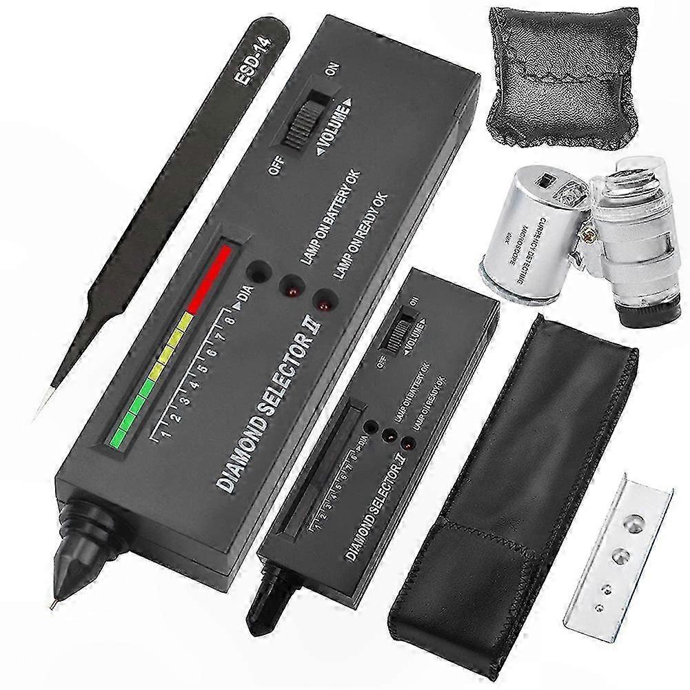 Gemstone Testing Pen, Advanced Diamond Detection Tool with Built-In 60X LED Light, Portable Tester for Beginners and Professionals