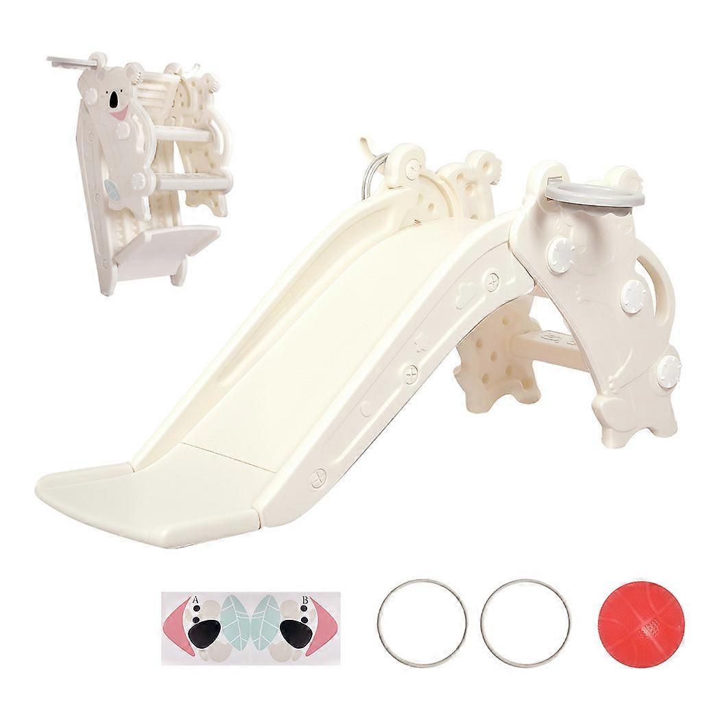 Dekko 4-in-1 Kids Slide Set Basketball Hoop Ring Toss Foldable Indoor Playground