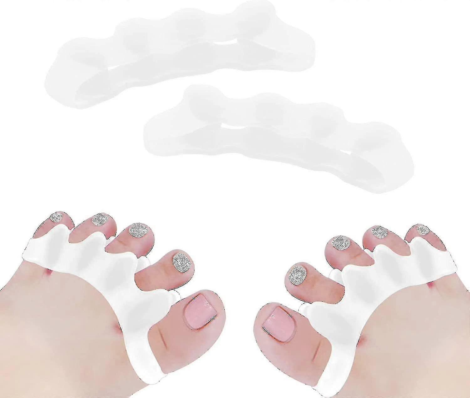 Toe Separator, Soft Gel Toe Spacers To Correct Toes, Toe Straighteners For Overlapping Toes, Hallux Valgus     -d