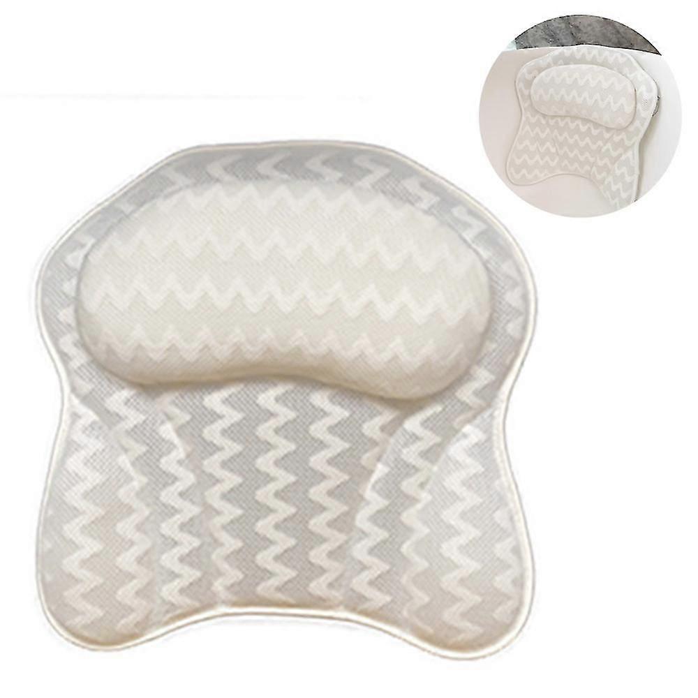 Bath Pillow For Bathtub - 6 Suction Cups Extra Strong Suction Bath Pillows For Tub Neck And Back Support