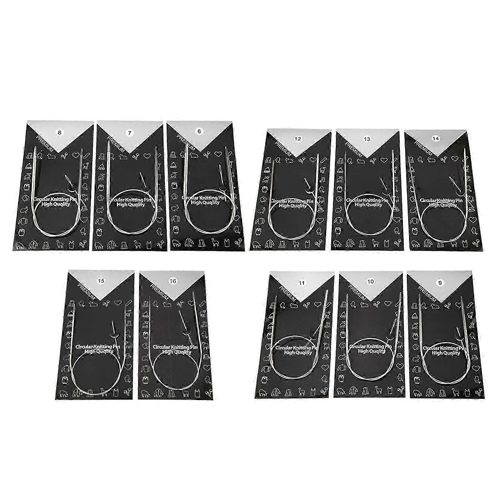 Magic Loop Knitting Needles Set, Memory-less Steel Cable Flexible Steel Cord for Beginners, Stainless Steel Circular Knitting Needle Set for