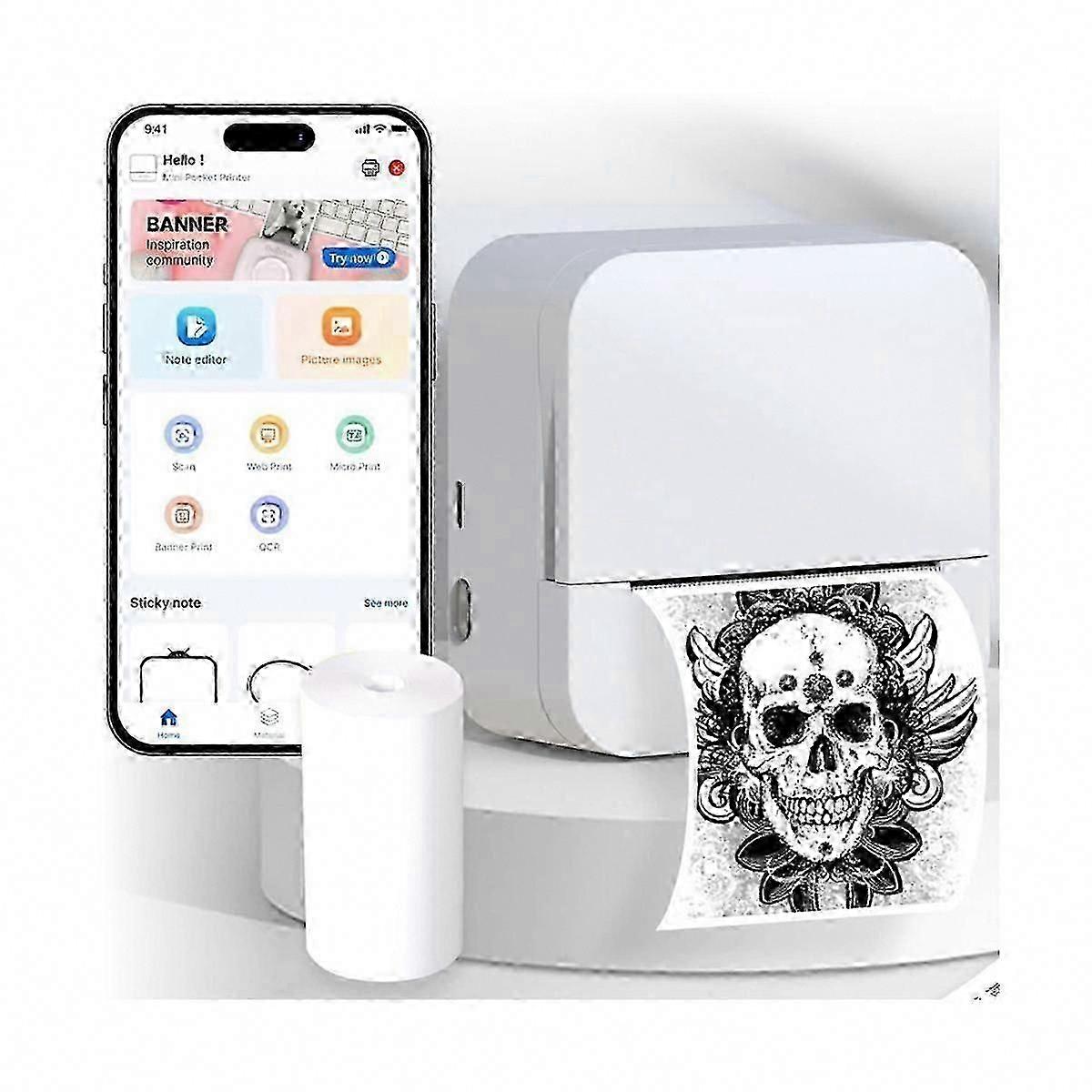 Portable Bluetooth Sticker Printer - Mini Thermal Photo Printer for Android & iOS, No Ink Needed