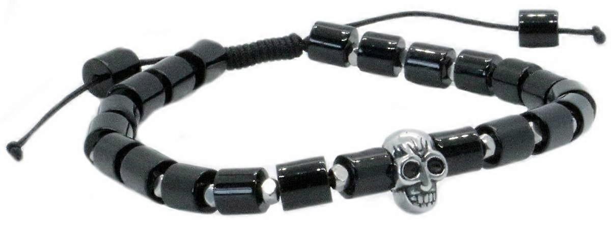 David Van Hagen Skull Bead Agate Bracelet - Black