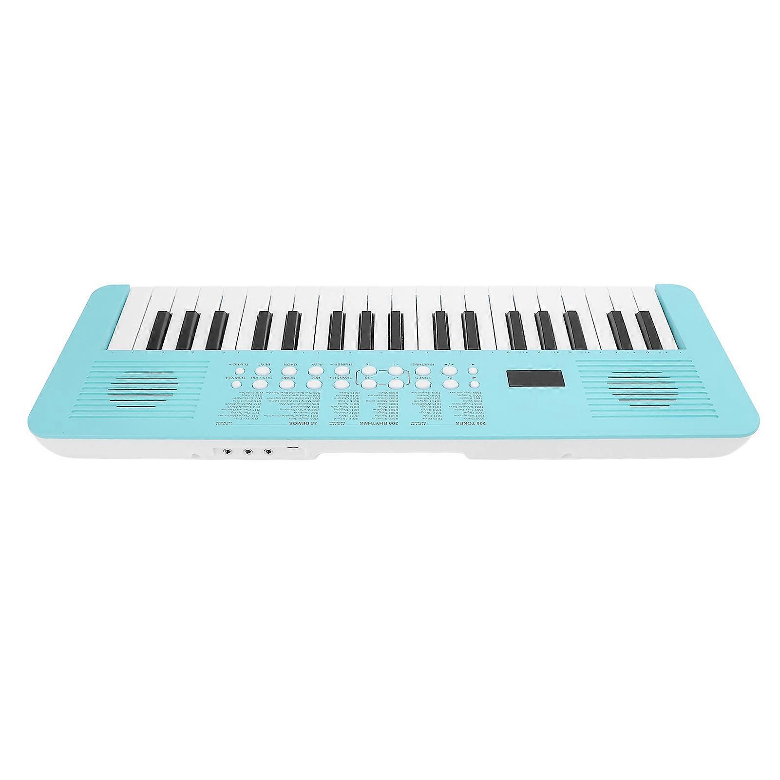 37 Key Electronic Keyboard 200 Tones 200 Rhythms 35 Demos Multi Functional Digital Piano Keyboard Instrument with Mic Blue 