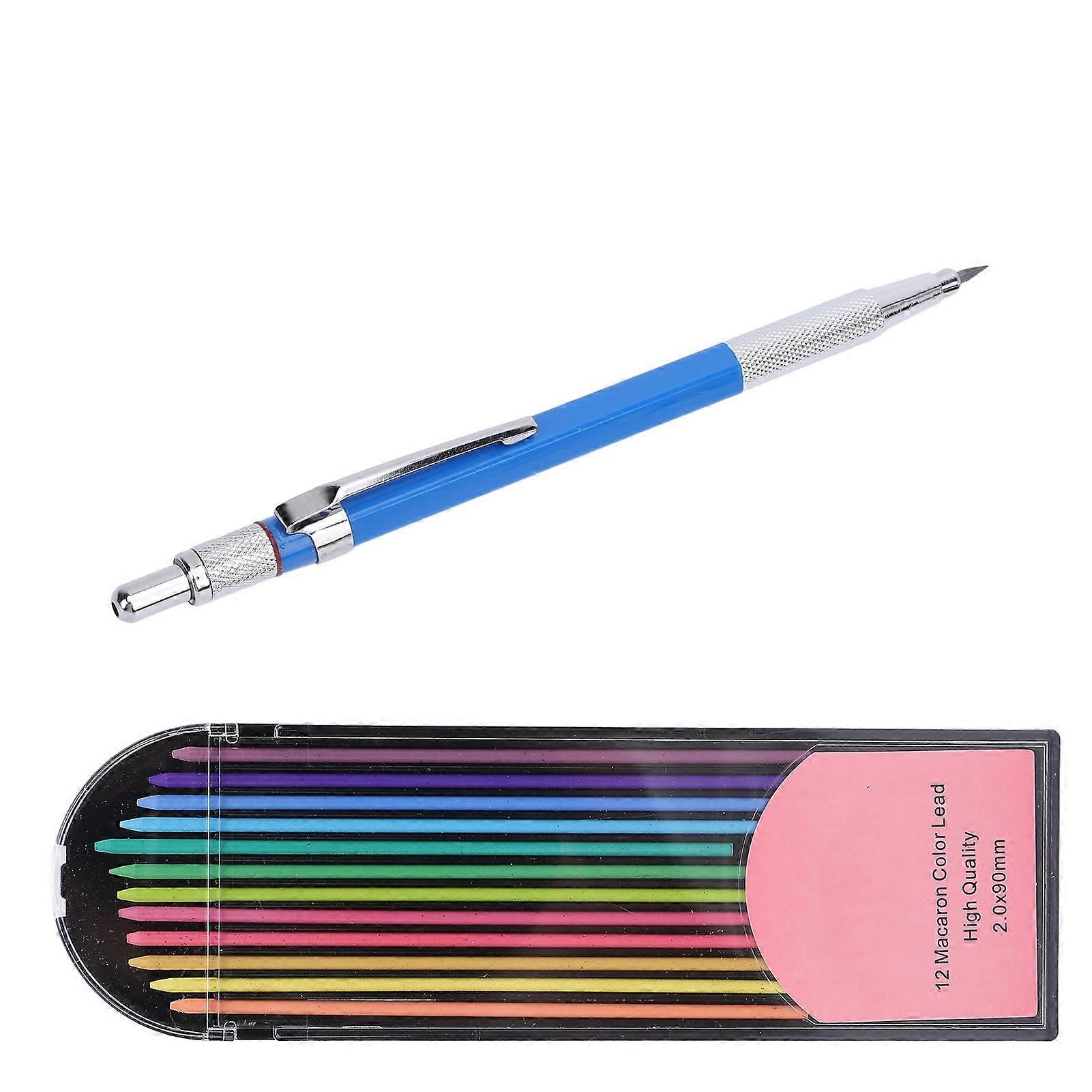 Construction Pencil Set 12PCS Graphite Refills Construction Pencil and Storage Bag for Handcraft 