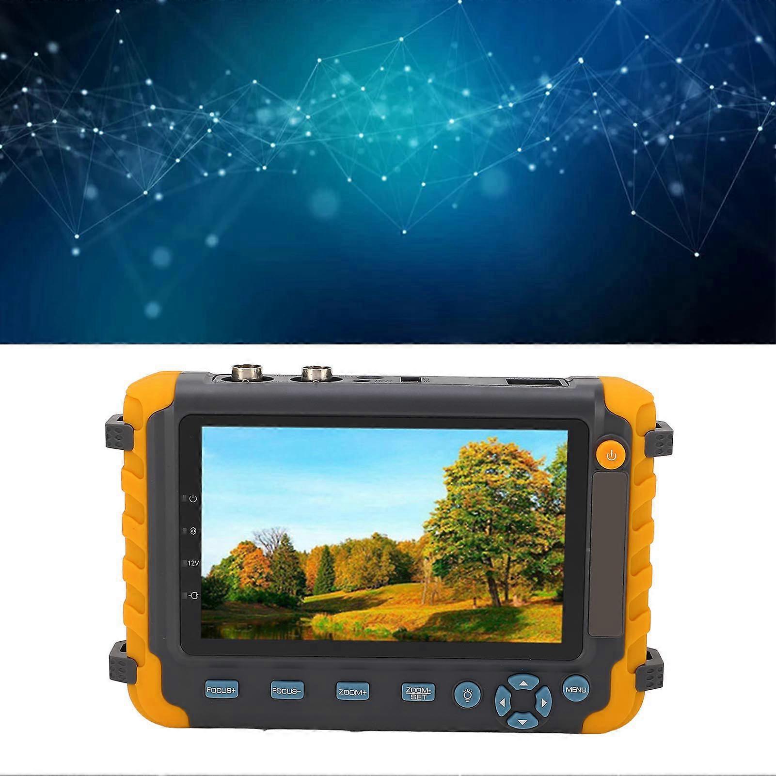 CCTV Camera Tester 8MP 5 Inch Screen VGA HD Multimedia Interface Input Coaxial AHD TVI CVI Camera Monitor 100‑240V EU Plug 