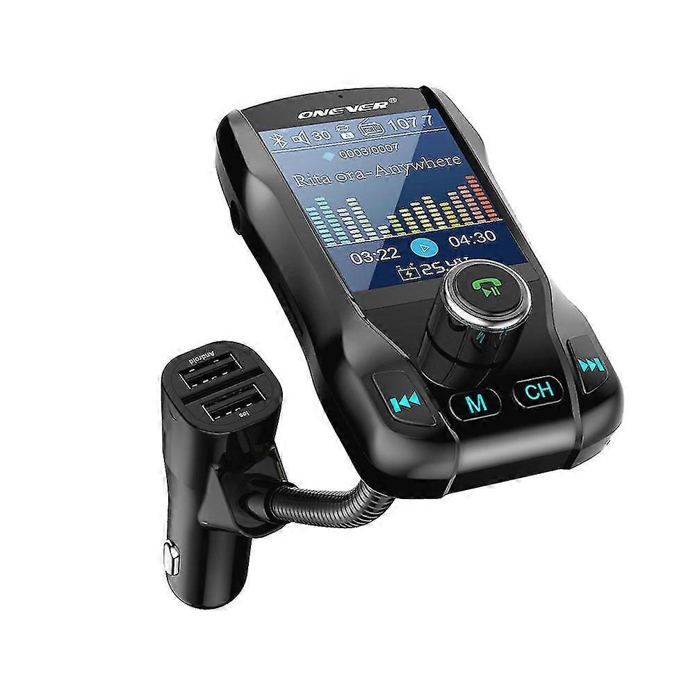 Car Fm Transmitter Radio Adapter Bluetooth V3.0 Edr In-car Multiple Safety Protection Dual Usb Ports Support Voltmeter Function