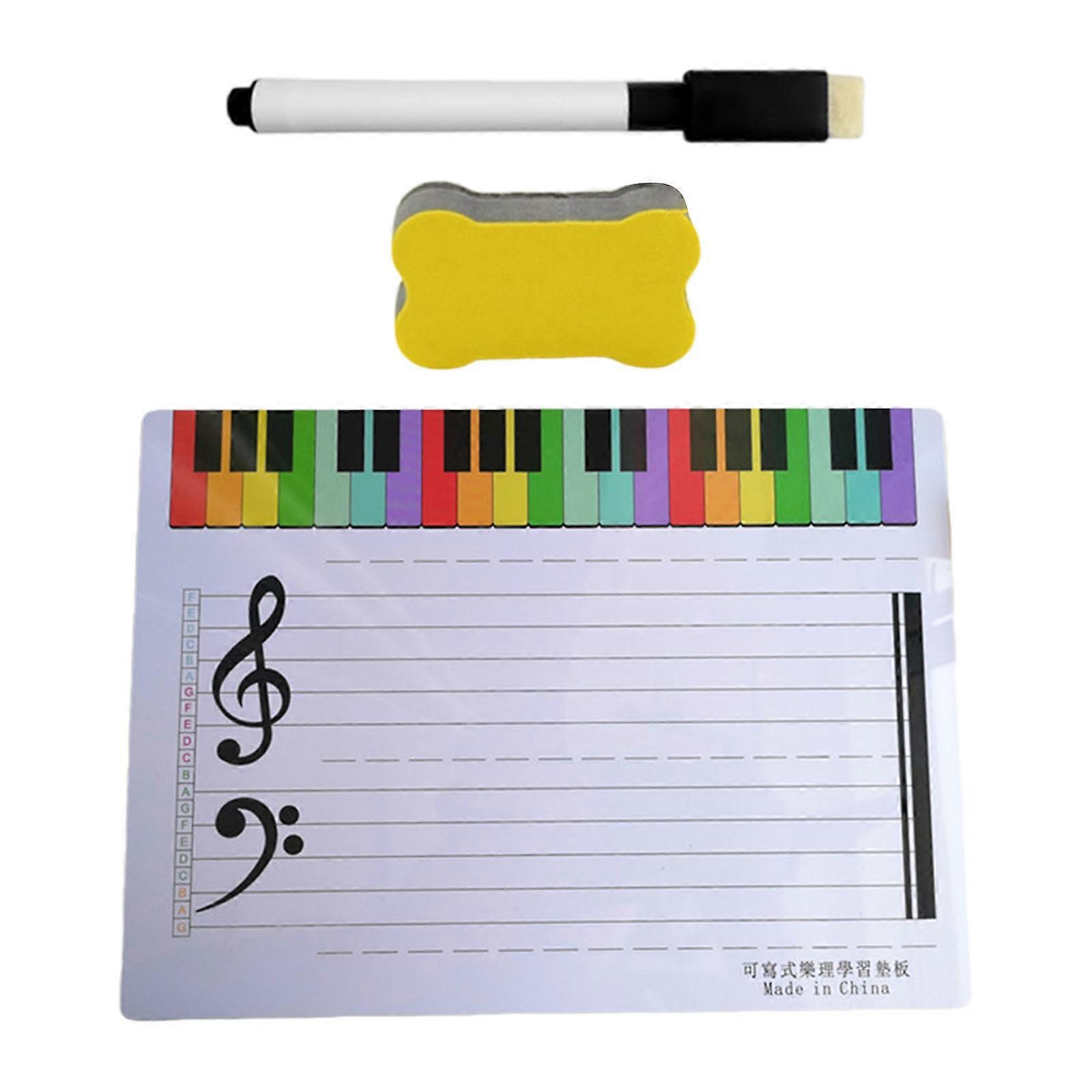 Erasable Music Notation Practice Board Compacts Size PVC Materials Writable Music Teaching Aid For Teachers Students Multicolor
