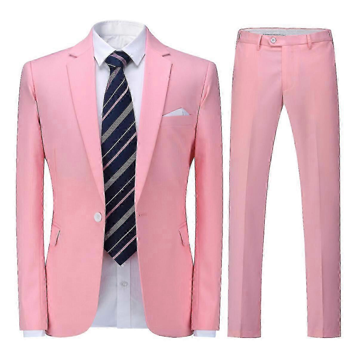 Wedding suit for groom - slim fit 2-piece solid color set