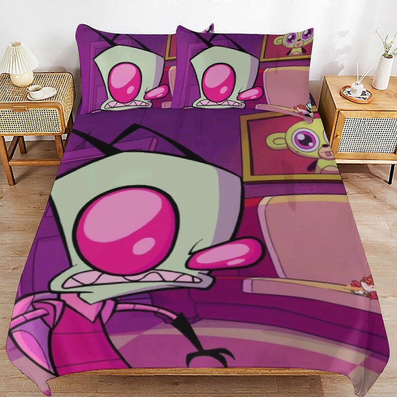 i243 Invader Zim Premium Fabric Design Soft Feel Easy Zipper Closure Durable Duvet Cover Sets for Restful Nights x243