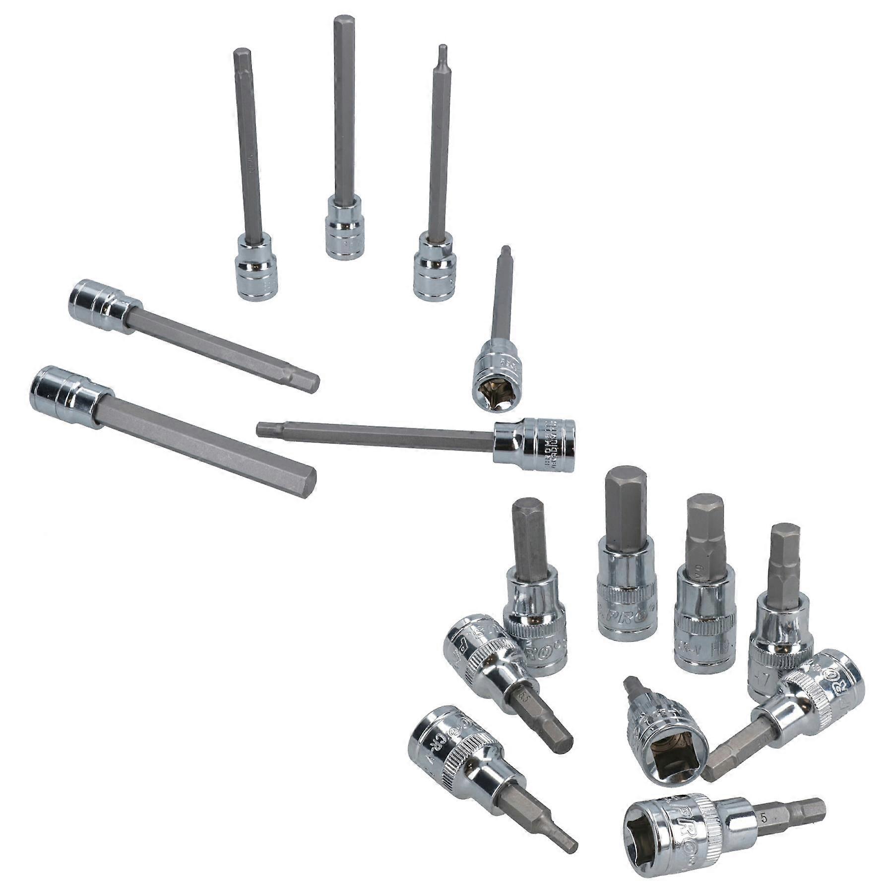 Long and Short Hex / Allen Key Socket Bit Set 3/8" dr H2 - H10 mm
