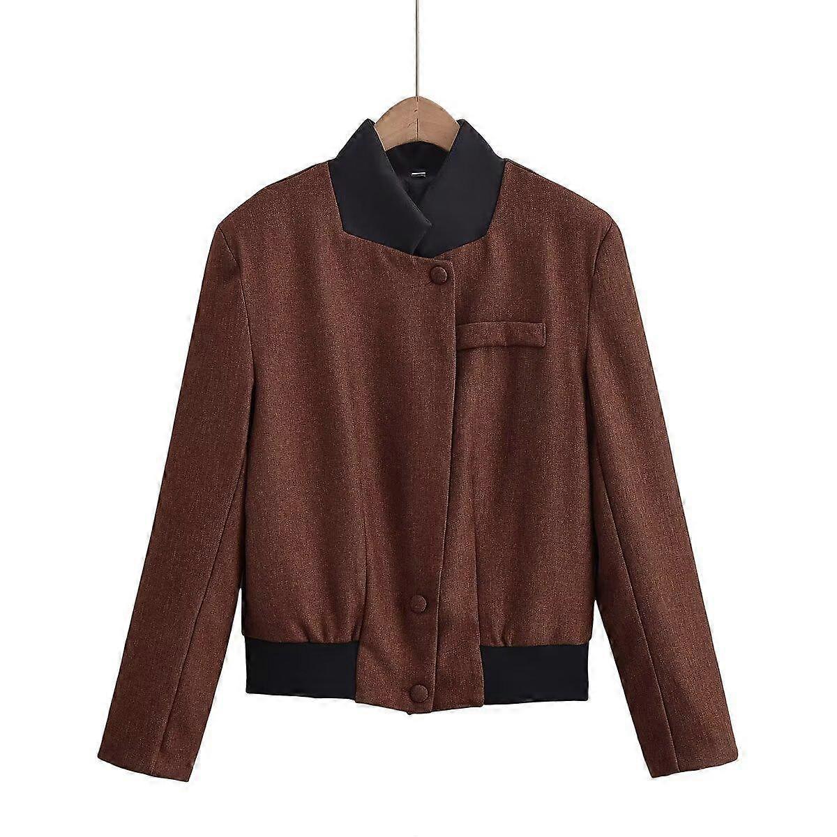 Women'S Solid Color Elegant Shoulder Patchwork Jacket
