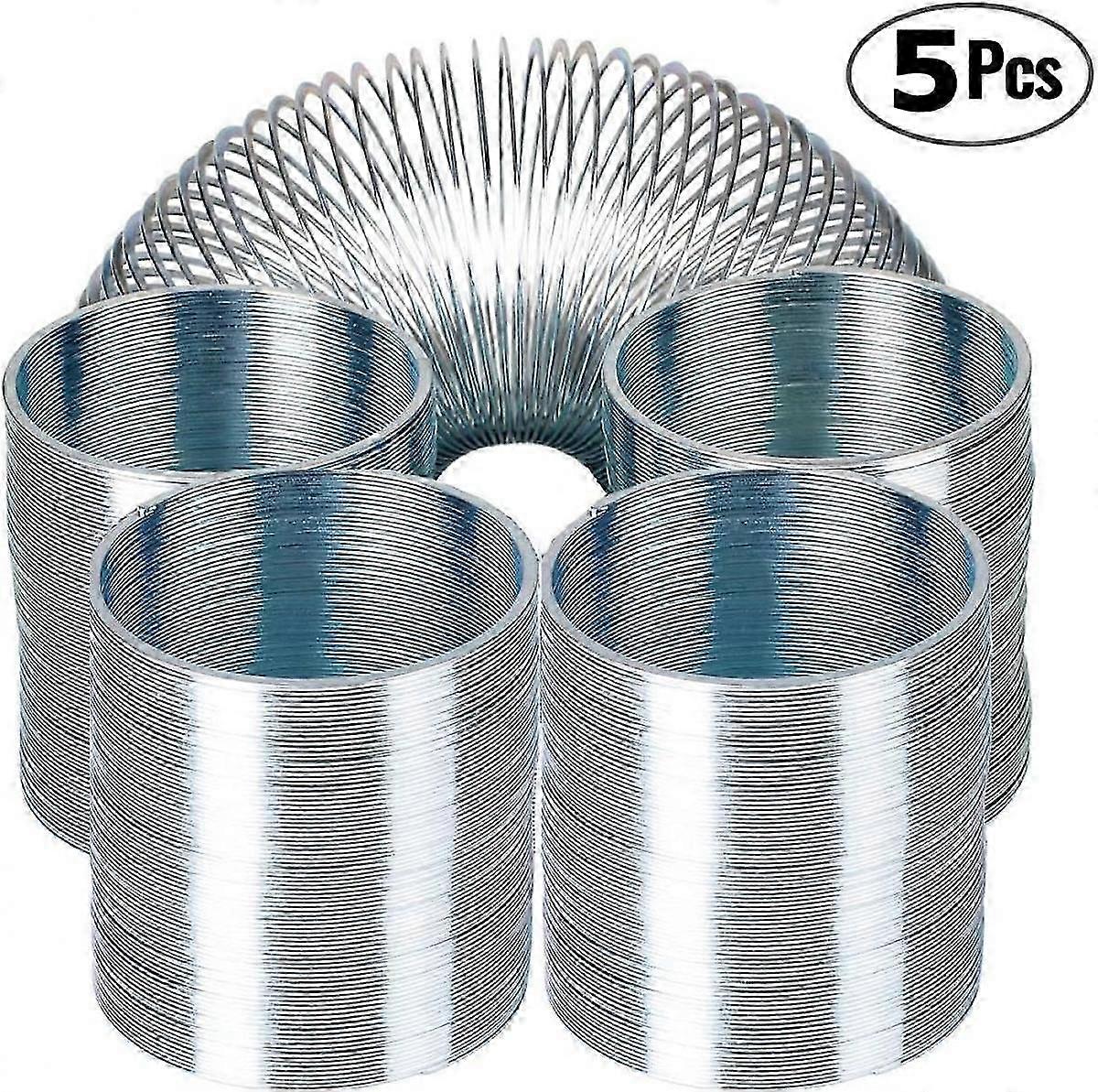 צעצוע אביב הליכה מתכת - (5 חבילה) בתפזורת מתכת כסף סליל צעצועי קפיץ עבור טובות המפלגה מתנות, הפגת מתחים, צד קטן טובה, גרב דברים