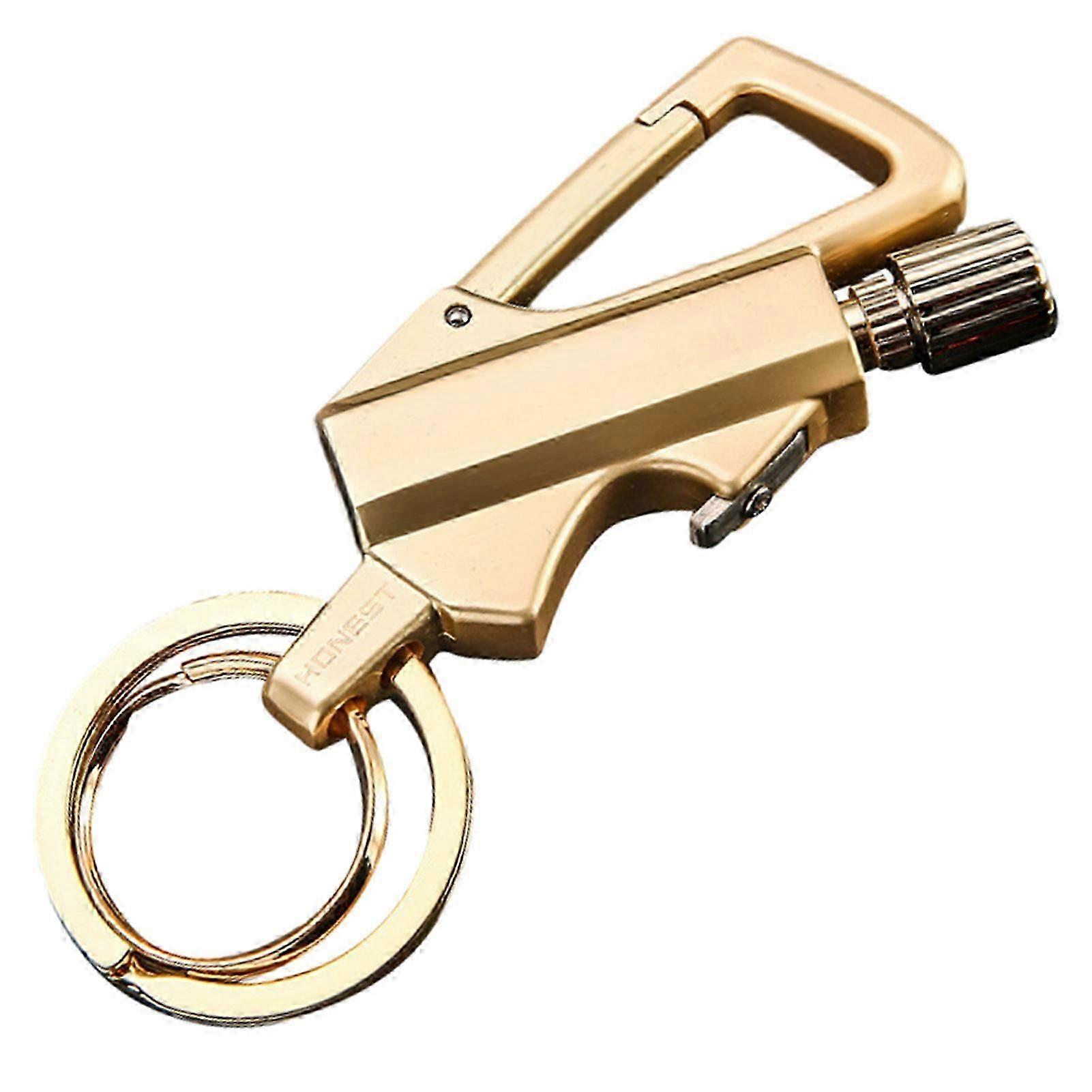 فتاحة زجاجات سلسلة المفاتيح لبادئ الحرام من عود الثقاب ، ولاعة صوان قابلة لإعادة تعبئة الكيروسين المعدني الدائم للتخييم للمشي لمسافات طويلة