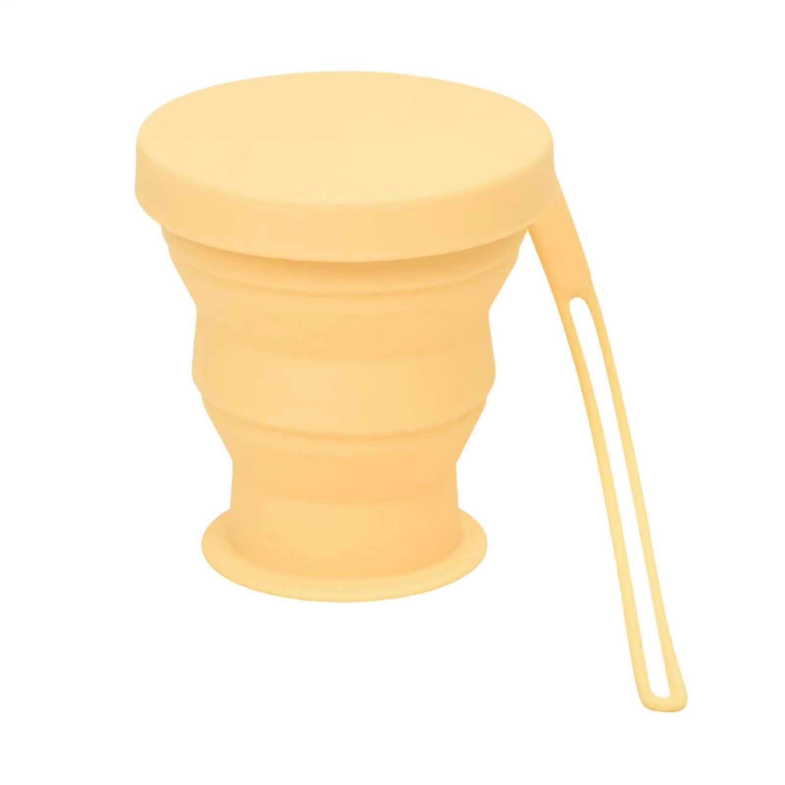Foldable Cup 200ml Capacity Portable Drinking Cup Hot And Cold Beverages Yellow