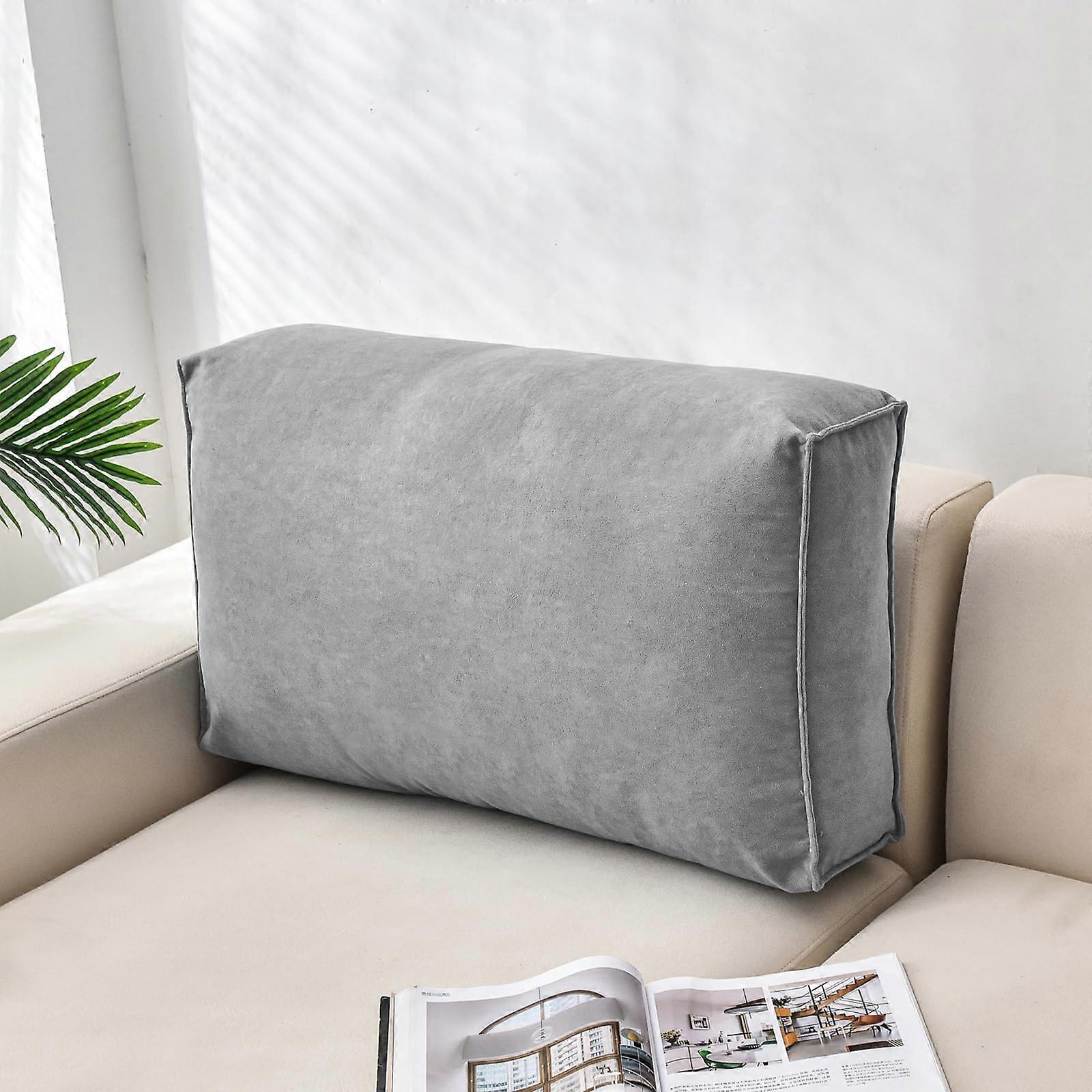 Reading Pillow with Removable Cover for Bed or Sofa, Soft Washable Back Cushion, Grey 90x45x12cm
