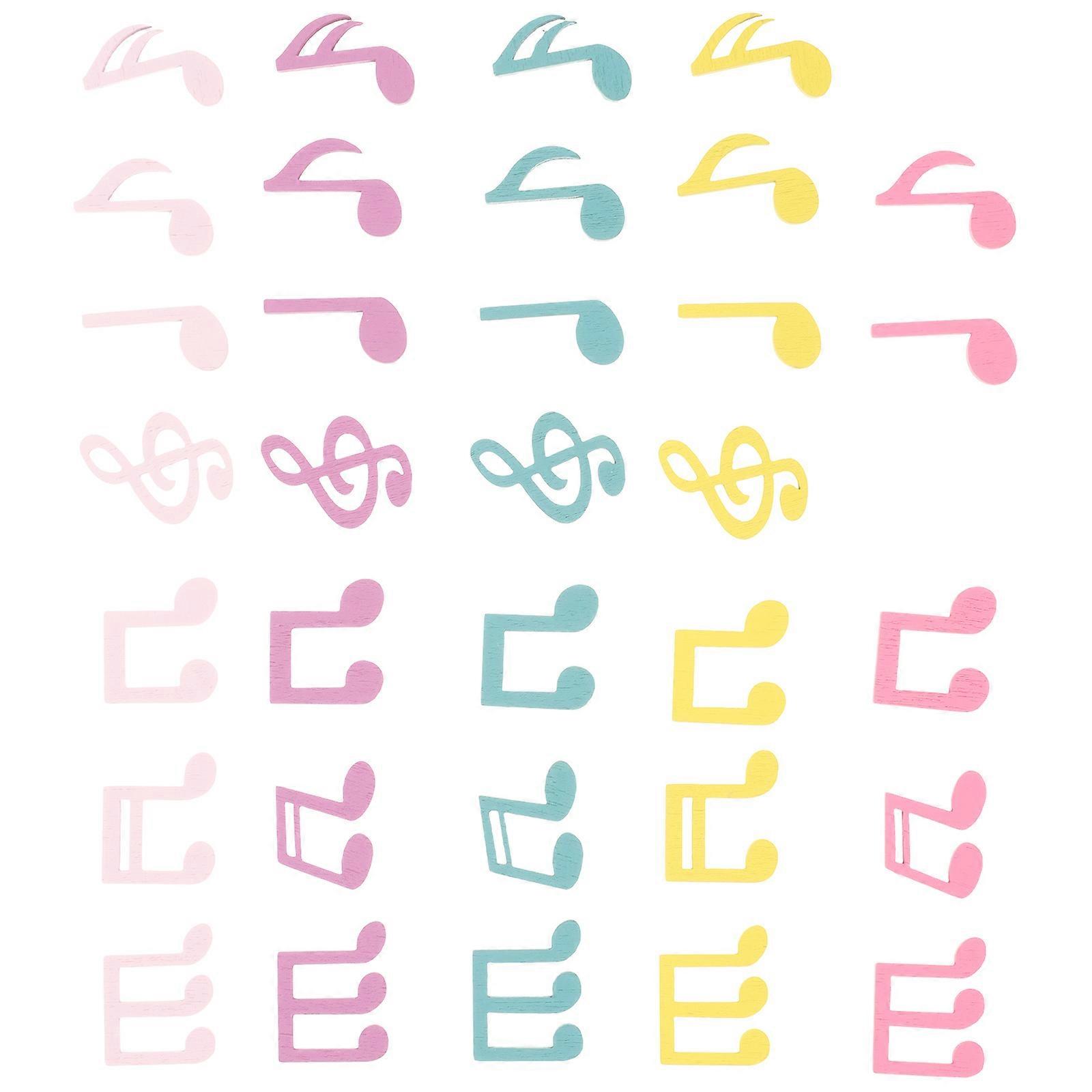 Tranches de bois en forme de notes de musique, bricolage créatif pour la décoration (1 sachet)