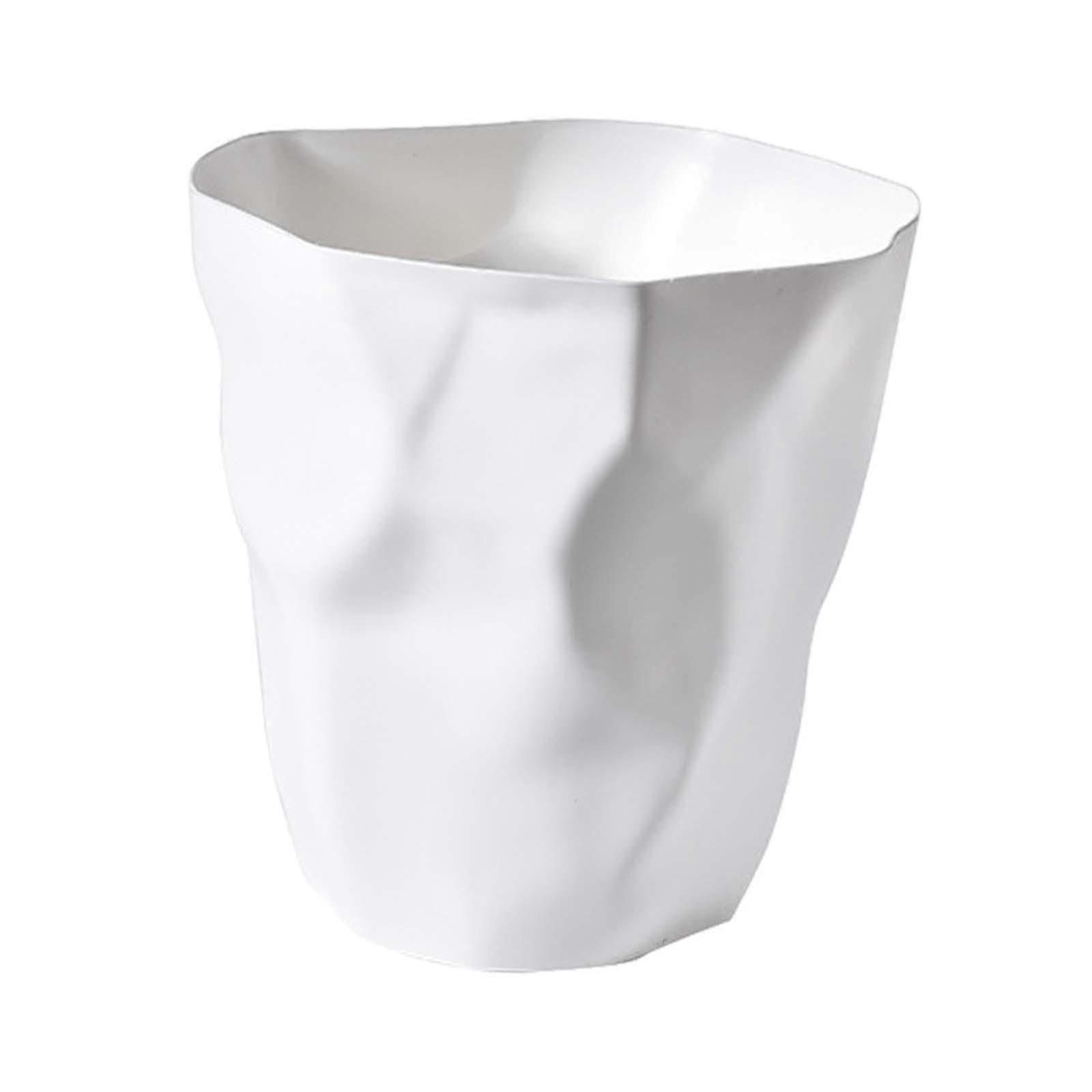 Modern Waste Basket Made of PP with A Subtle Pattern 24.5cm x 25cm MultiUse Trash Can for Kitchen, Office, Guest Toilet