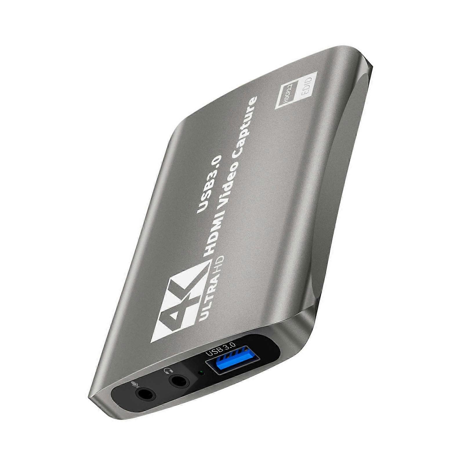 4K Video Capture Card USB3.0 Video Capture 1080P Live Streaming Video Grabber Converter Support Microphones Input Multicolor