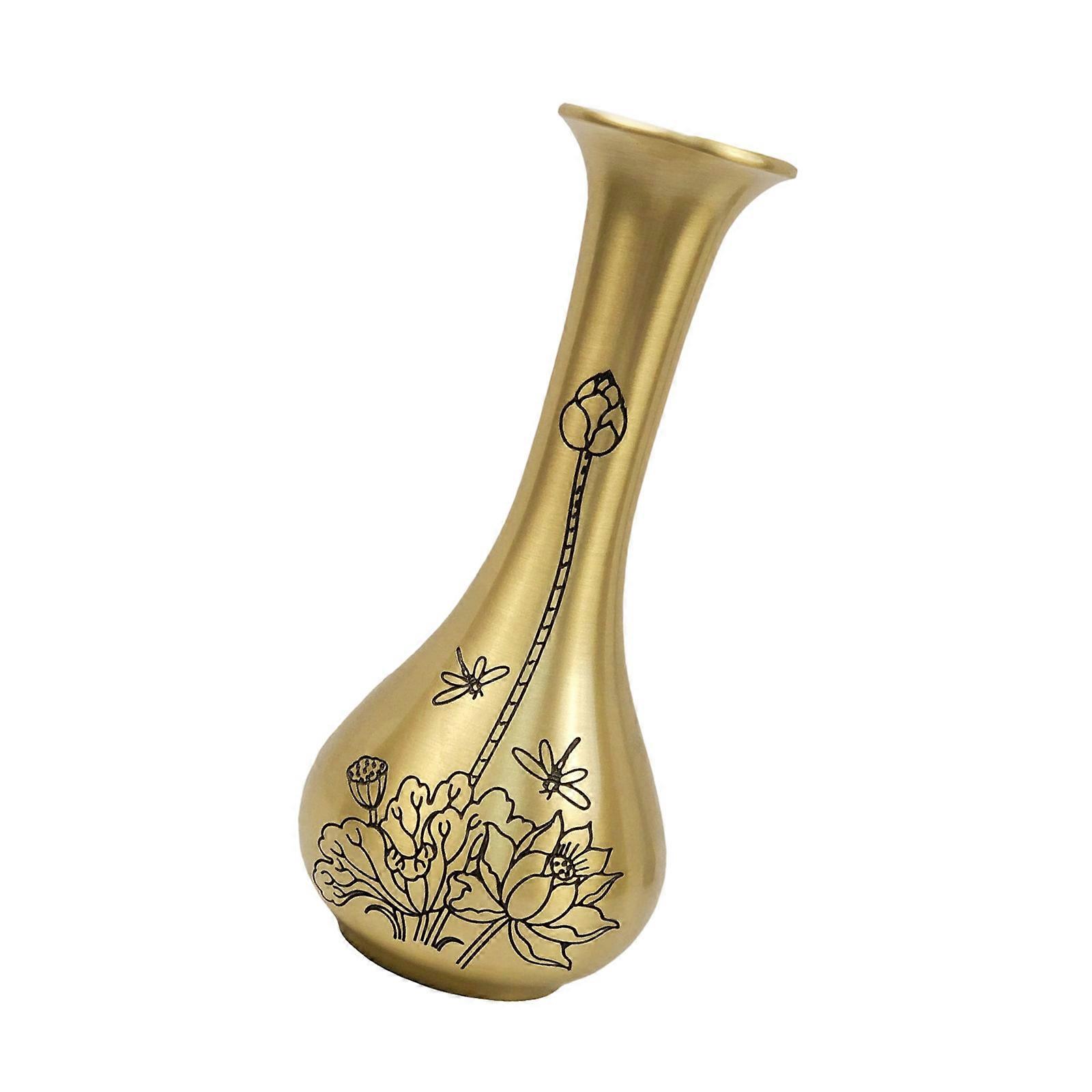 7.68" Tall Metal Vases Unique Pattern Engraved Flower Vases for DriedFresher Flower Modern Large Vases for Centerpieces Multicolor