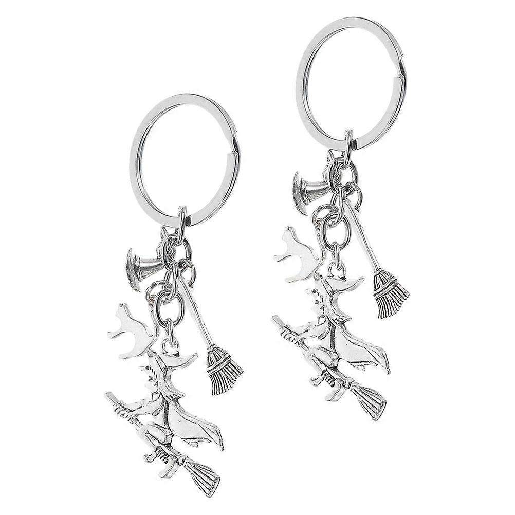 Halloween Keychain Witch Keychain for Hanging Keys with Cat Hat 2Pcs