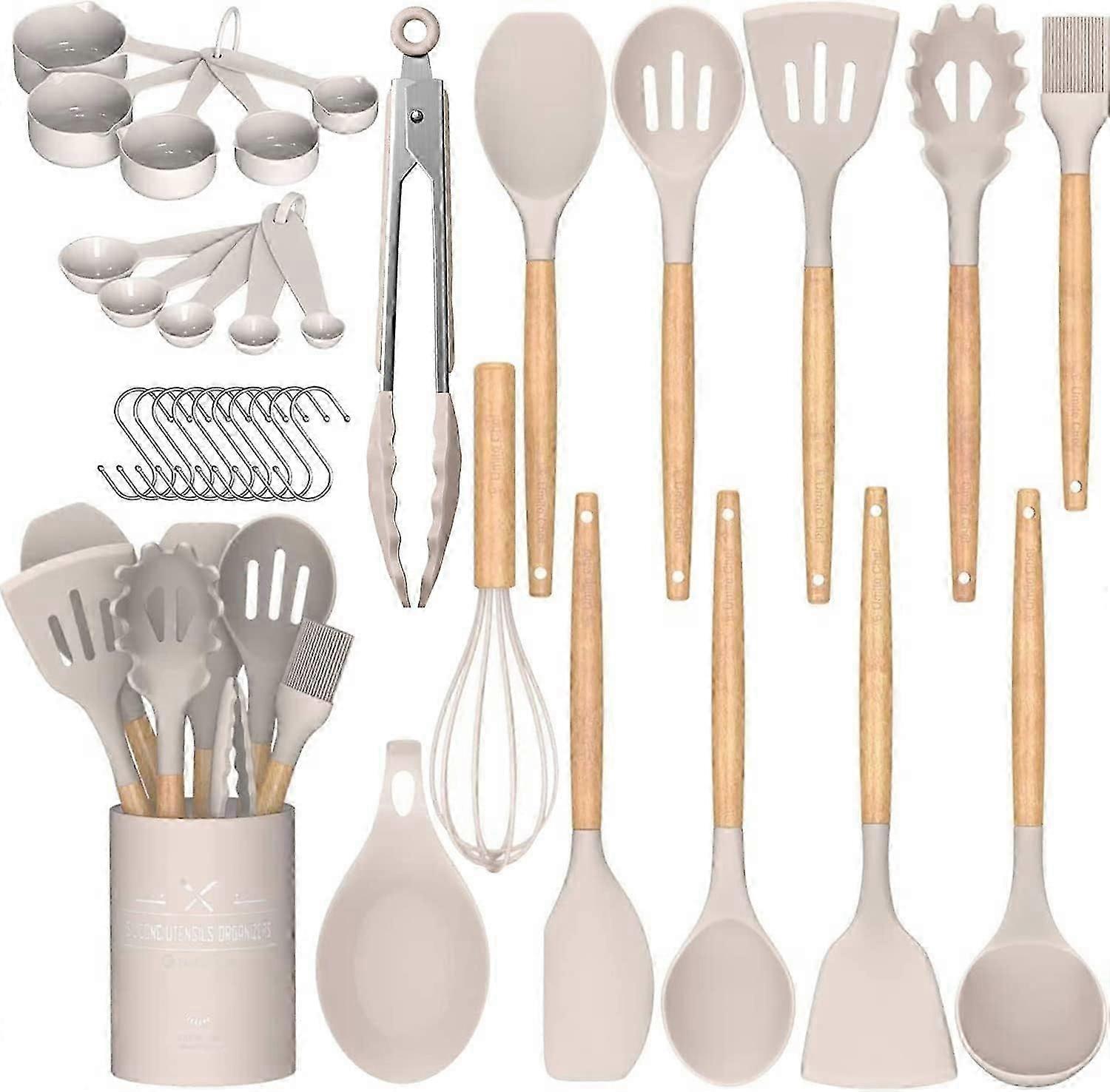 33-piece silicone kitchenware set for cooking and baking