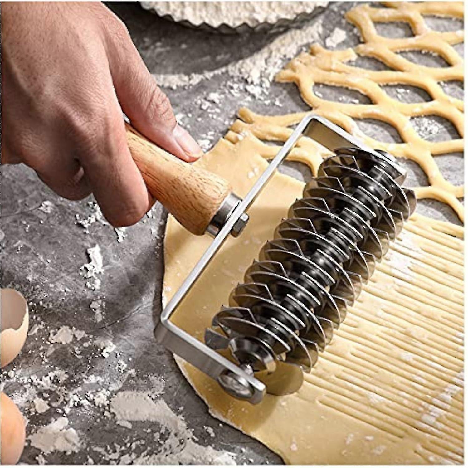 Rustfritt stål gitterdeigkutter for kakepai pizza brød bakverk skorperulle
