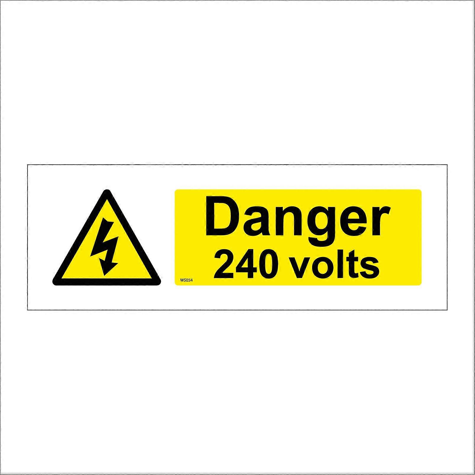 WS054 Danger 240 Volts Sign with Triangle Lightning Arrow
