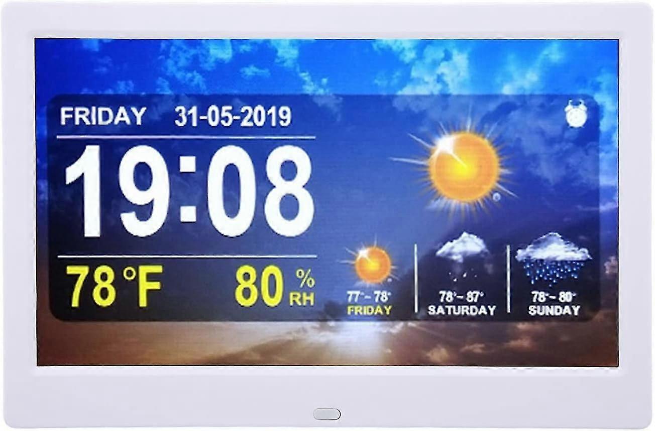 10 inch WiFi Weather Clock with Temperature, Humidity, and Forecast, Ideal Clock for Seniors, Automa