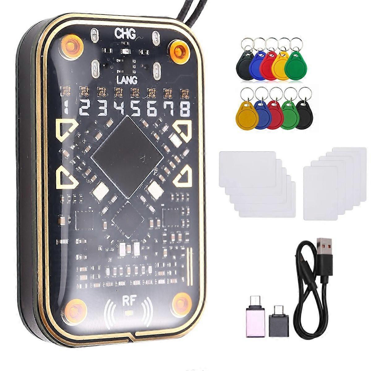 Chameleon V2.0 RFID Smart Chip Reader Emulator+20PCS UID/CUID Keychain Card 125Khz 13.56Mhz Card Dec