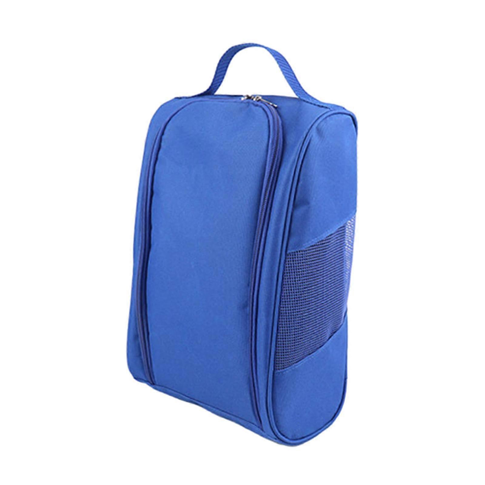 Golf Shoes Bag with Zipper Tote Large Capacity Shoe Carrier for Running Camping Adults Blue