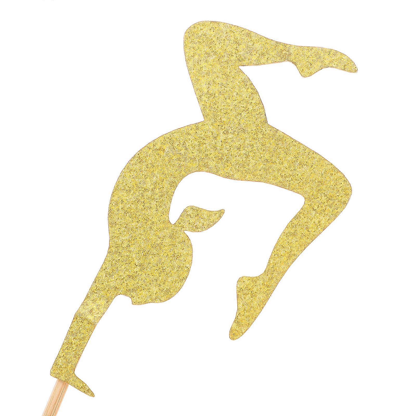 24pcs体操のカップケーキのトッパーの体操の女の子のパターンの主題党カップケーキの一突き