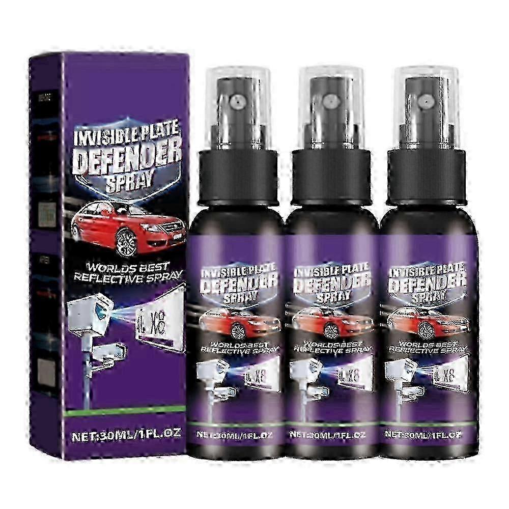 3pcs Invisible Defender Spray Vehicle Clear Coat Long Lasting Effective Invisible Defender License Spray 30ml 25-26