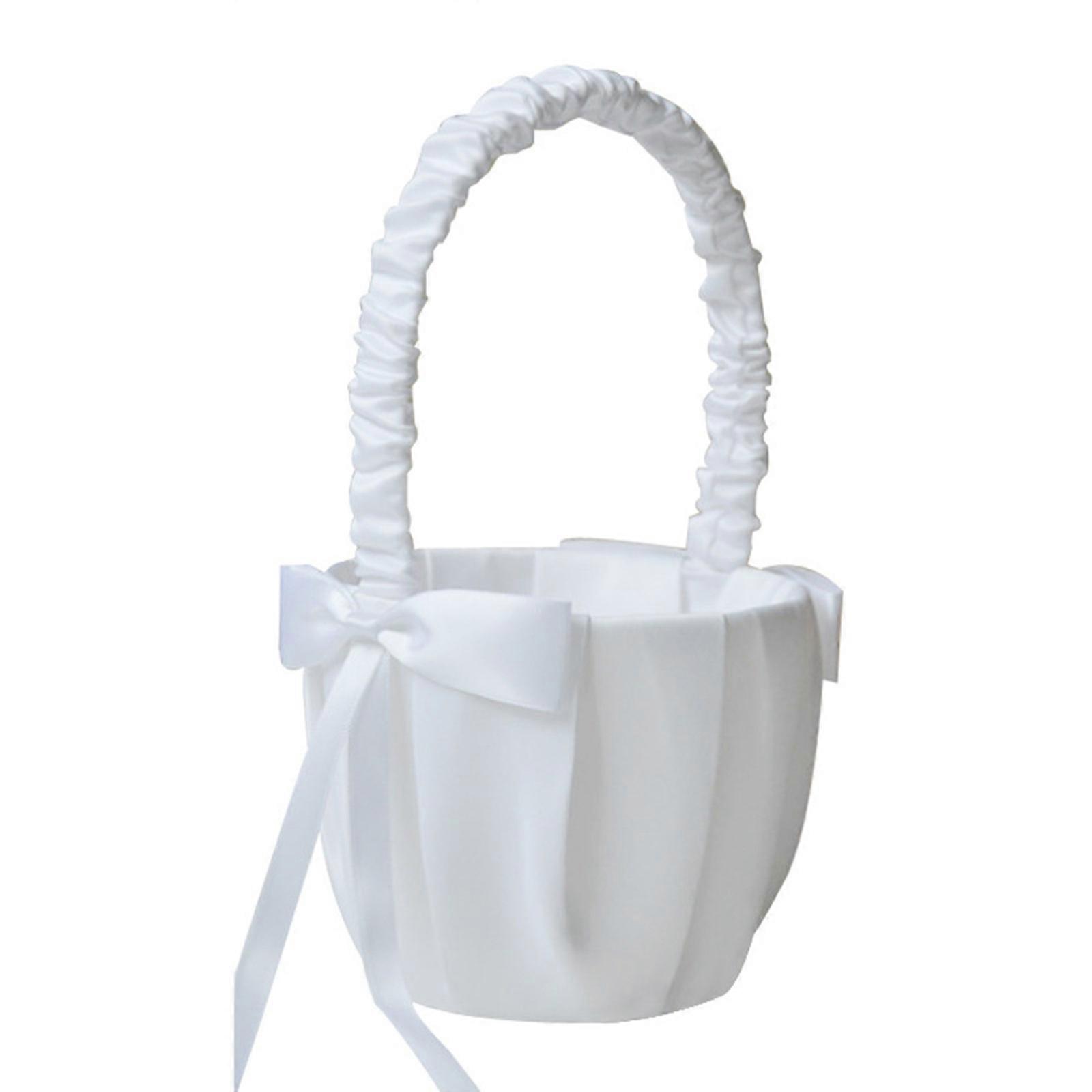 Handheld Artificial Decorative Basket Multipurpose Basket Wicker Handbag Basket for Weddings and Party Decoration Multicolor