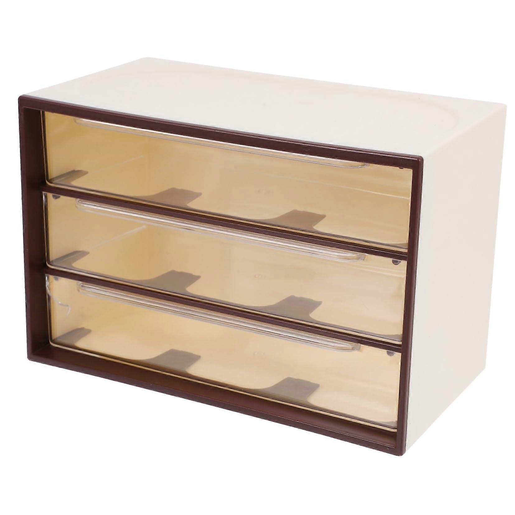 3 Layer Plastic Storage Drawers Organizer for Office Supplies and Makeup with Stackable Design