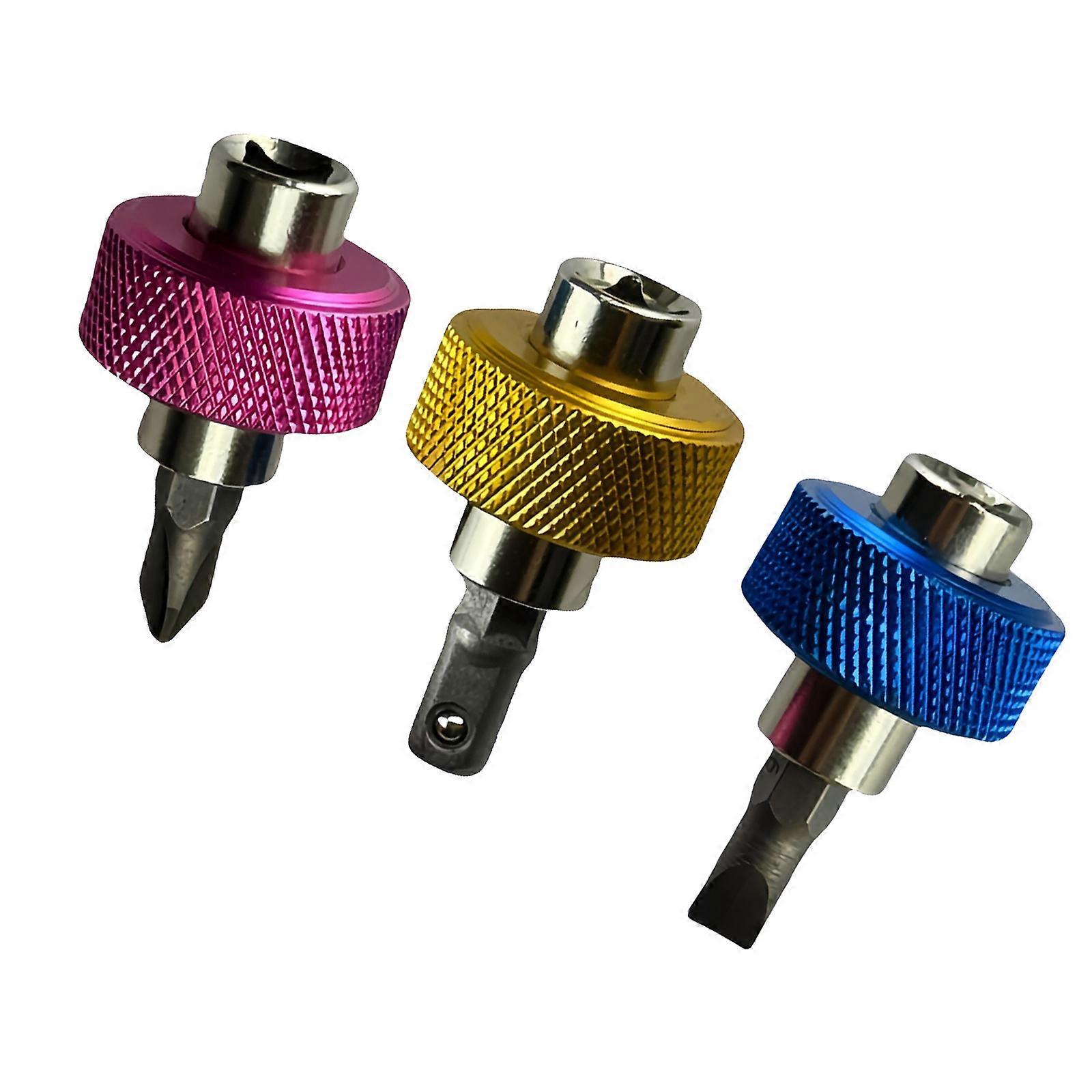 3pcs Screwdriver Bit Set with Bit Adapter Clamp Converter Heads For Quick Tool Equipment Adaptation In Various Setting Multicolor