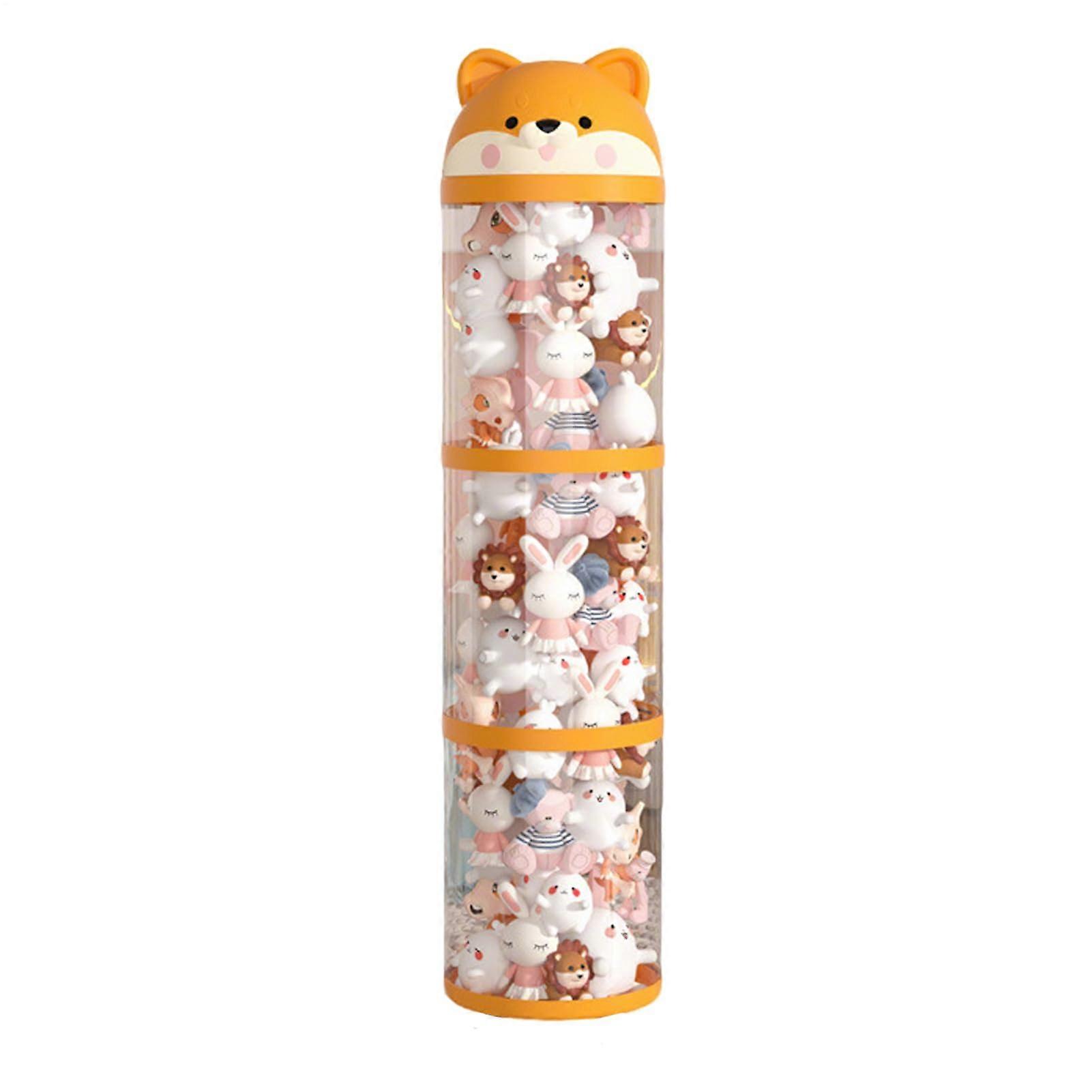 Stuffed Animal Holder Plush Toy Storage Organizer With Wheels Keeps Toys Neatly Stored Clear Tubes ThreeLayer Model