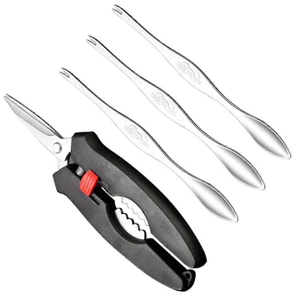 1 Set 4pcs Crab Lobster Crackers Seafood Shell Scissors Picks Eating Tools