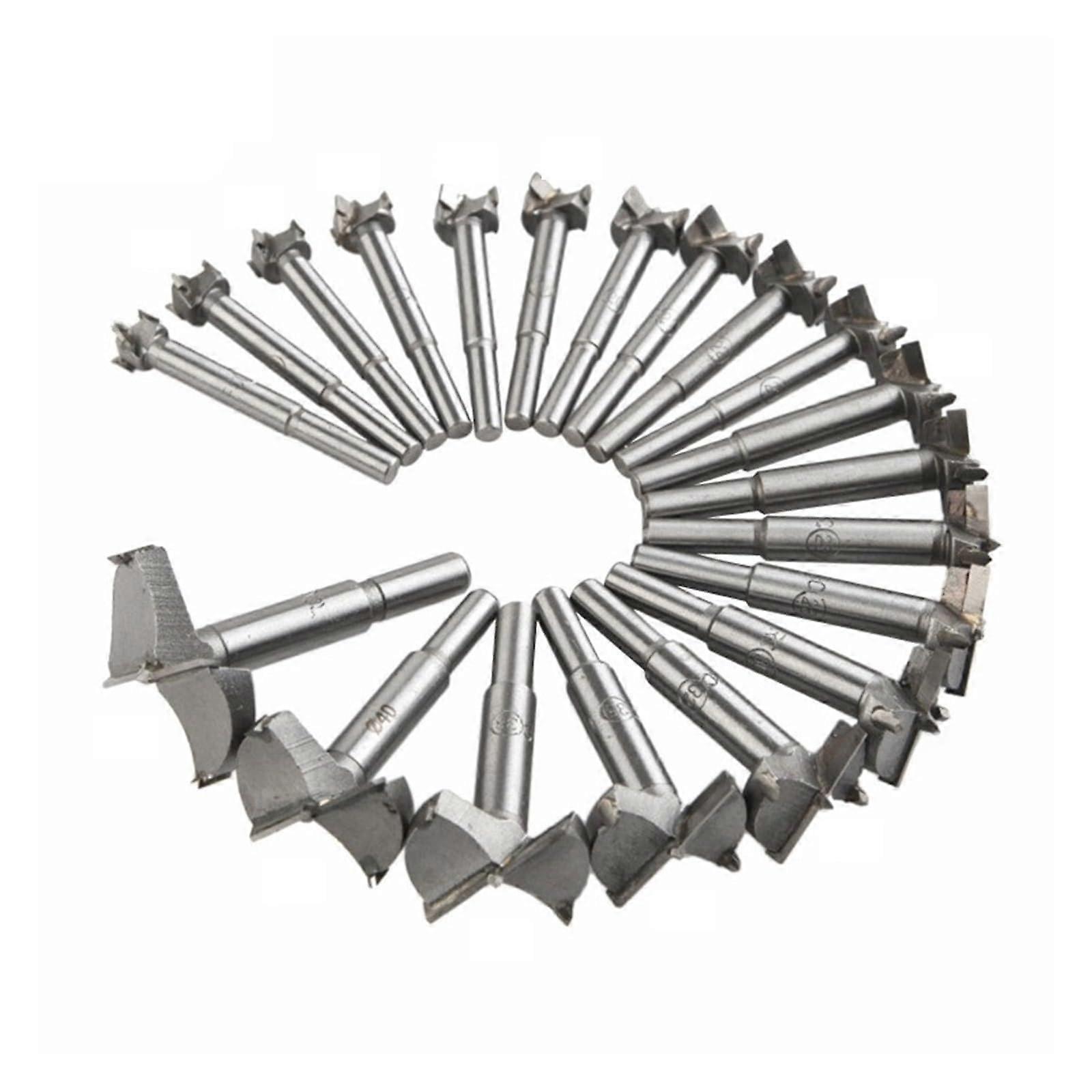 Drill Bit Set 20PCS 1450mm Woodworking Hole Opener Self Centering Cutter Silver