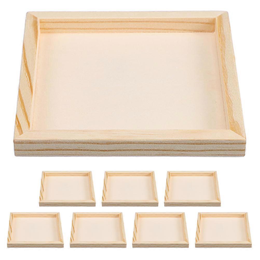 Beige Wooden 3D Puzzle Sorting Tray for Organizing Puzzle Accessories 8Pcs