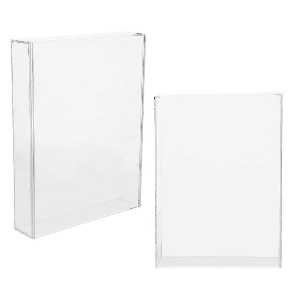 Acrylic display Box for Decor Durable Transparent DIY Keepsake Organizer with Pullout Cover 2 Pcs