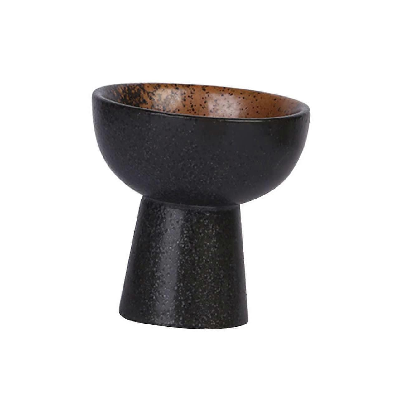 Japanese Style Ceramic Dessert Cup with Elevated Base for Ice Cream Yogurt Snacks Reusable