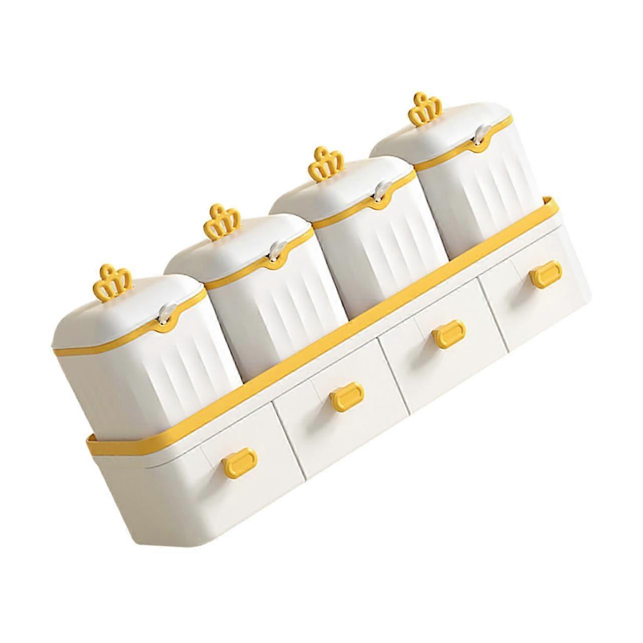 Spice Storage Containers Set with Double Layer Organizer Airtight Kitchen Condiment Jars for Home