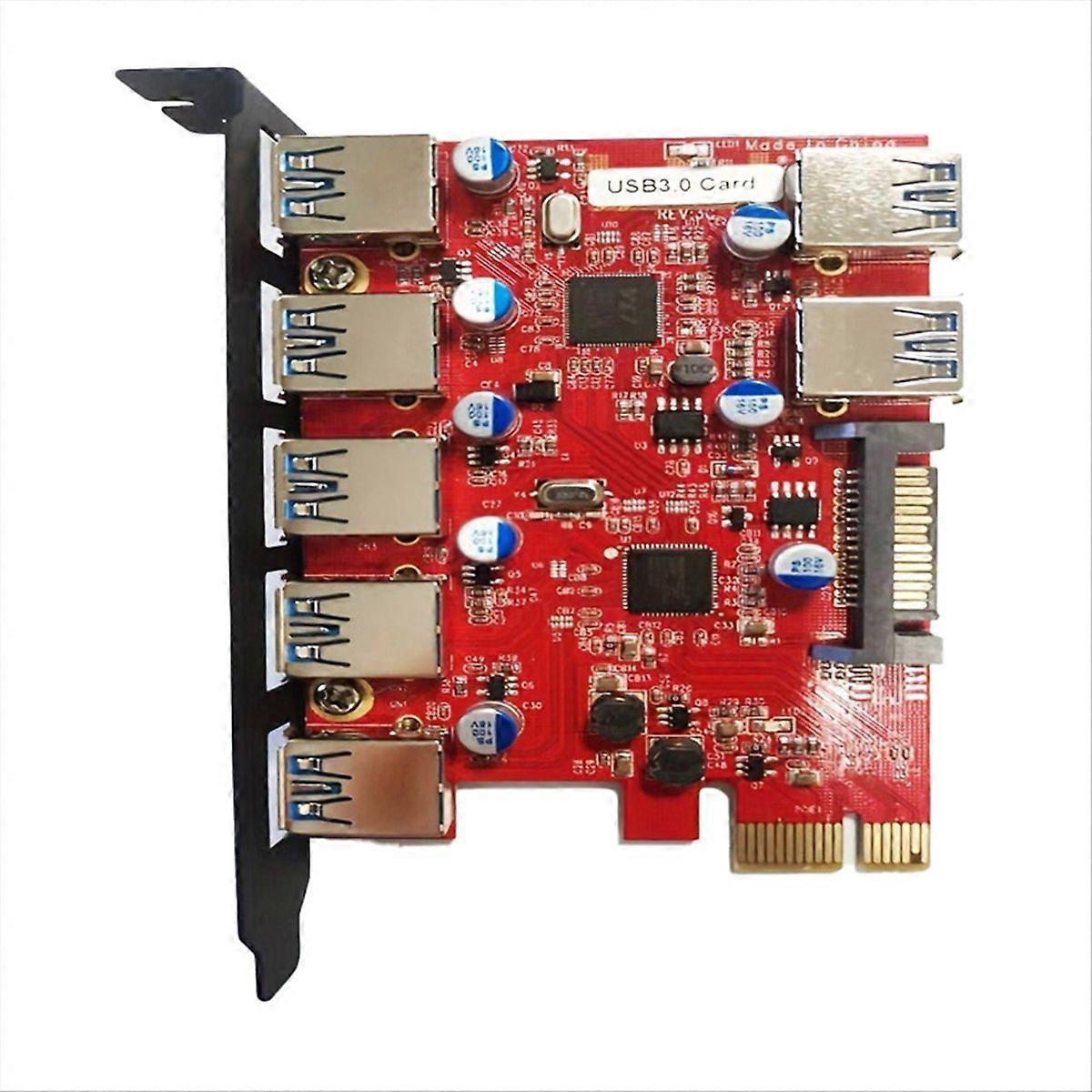PCI-E naar Type-C (2), Type-A (5) USB 3.0 PCI Express-uitbreidingskaart