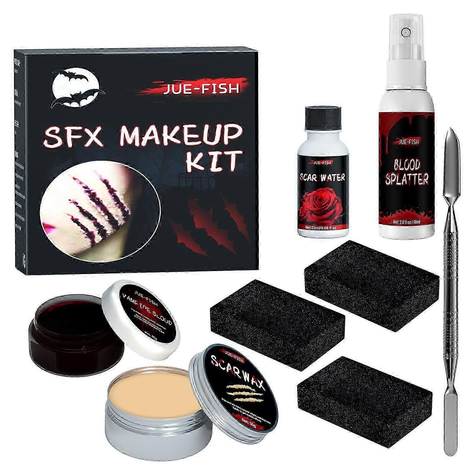 Halloween-make-upkit, simuleert plasmahuid wasvormig litteken water wond make-up halloween-make-upkit