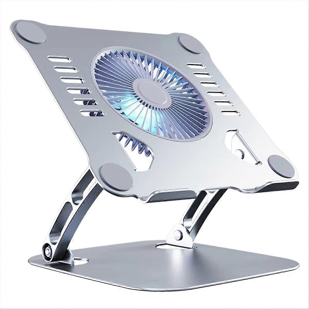 Laptop Tablet Foldable Stand with Cooling Fan Silver