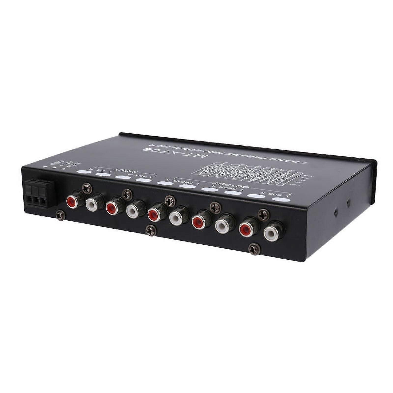 7-Band Car Audio Equalizer, Adjustable 7 Bands EQ Car Amplifier Graphic Equalizer with CD/AUX Input Select Switch,Black