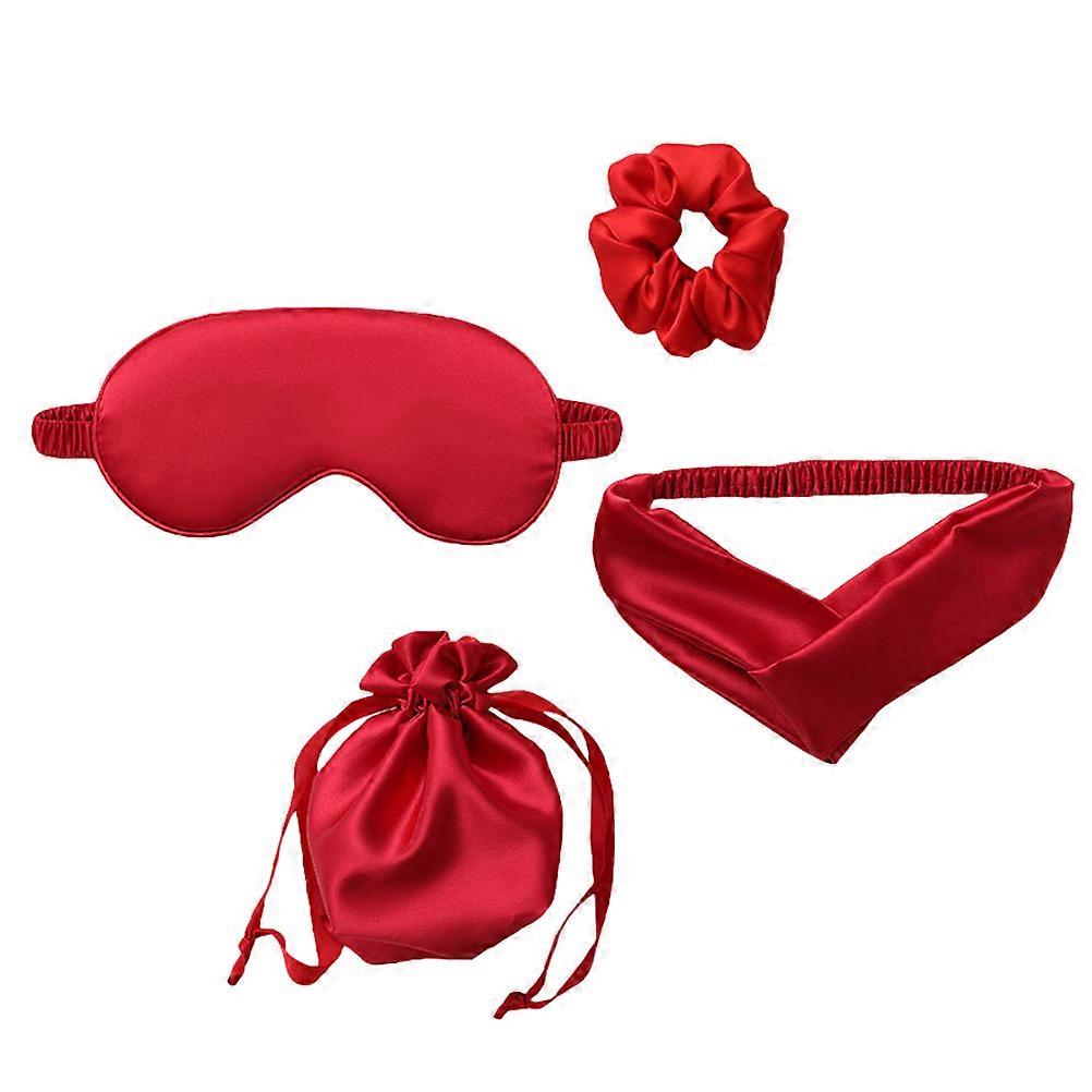 Sleeping Mask Artificial Silk Kit for Sleeping Use 3Sets with Practical Hair Tie