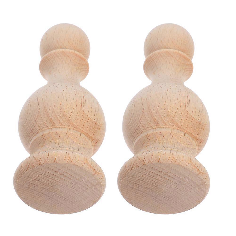 Solid Wood Finials for Bedposts Decorative Wooden Finial Crafts 2Pcs
