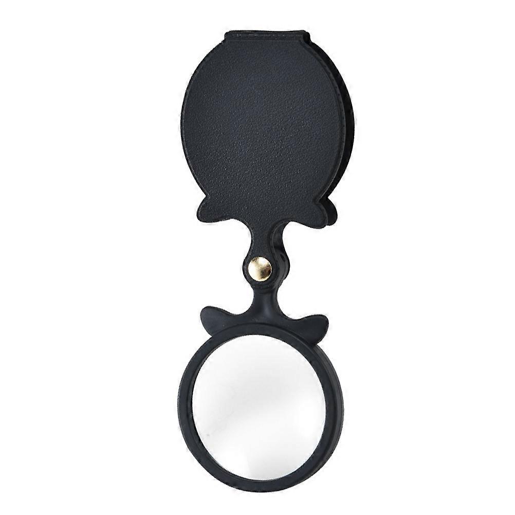 Mini Portable Magnifying Glass for Reading 2Pcs Durable Black Observation Magnifier
